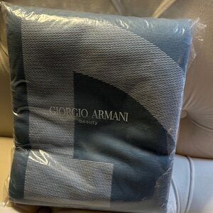 Giorgio Armani Blue and White Towel